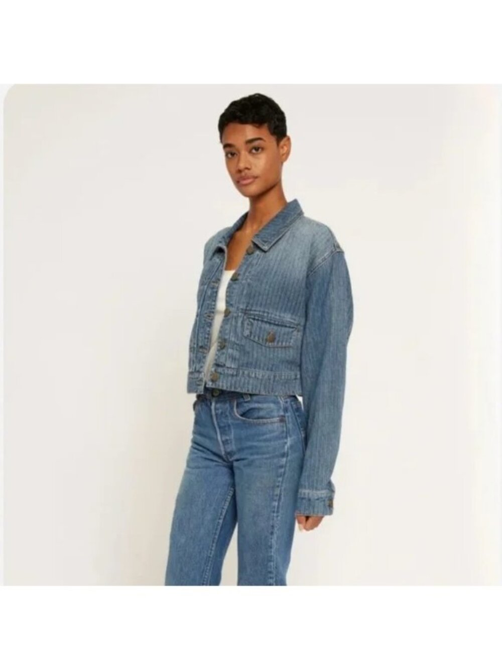 Joie Catalina Denim Jacket Soho Wash Button Front Women's XS New with Tag - Picture 3 of 5